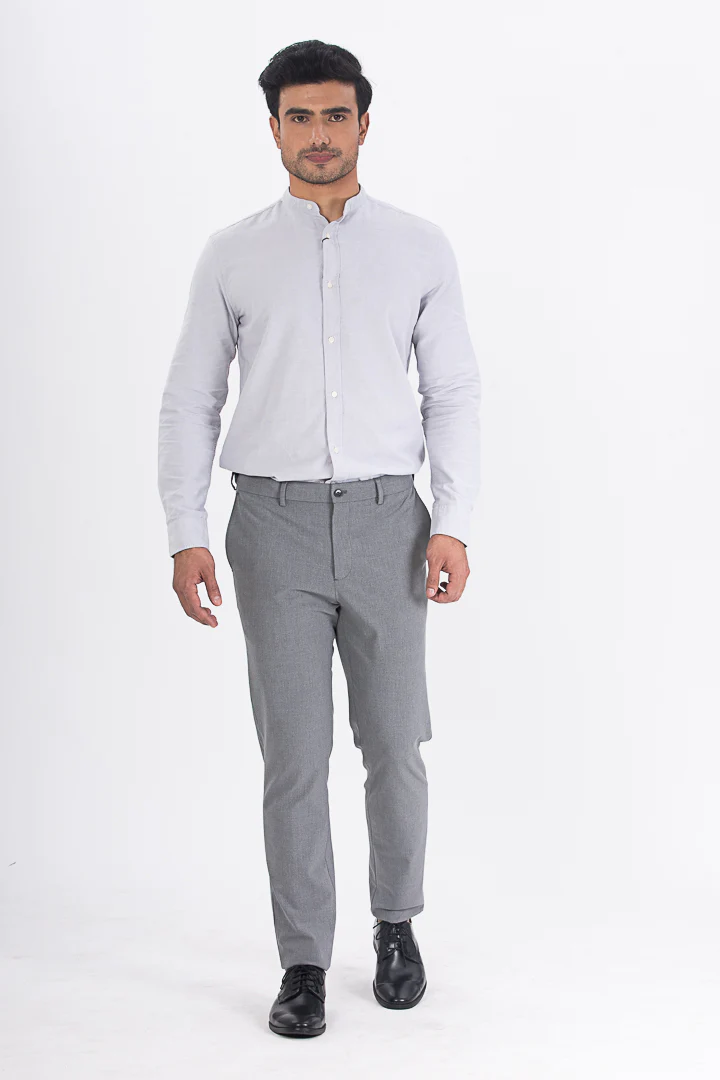Buy Grey Stretchable Formal Pants In India